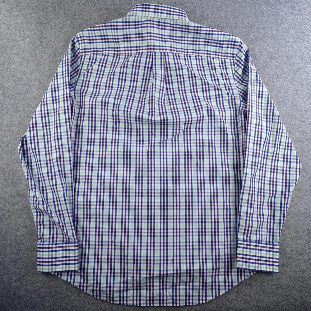 Banana Republic Dress Shirt Mens 16 16.5 34/35 Large Multicolor Plaid Slim Fit